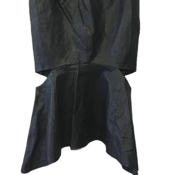 Bardot Women’s Black Faux Leather Zip Cut Outs Midi Milano Skirt Size 4/XS - Picture 6 of 8